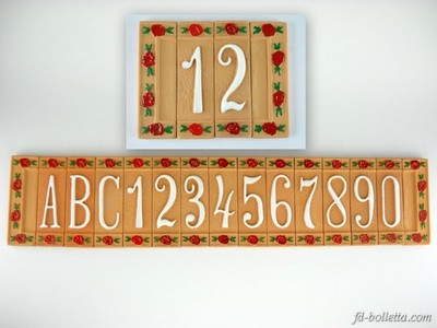 Zahlen Numbers IN Tonfliesen Erde Cotta Anzahl Civic Mit Buchstaben Nfr