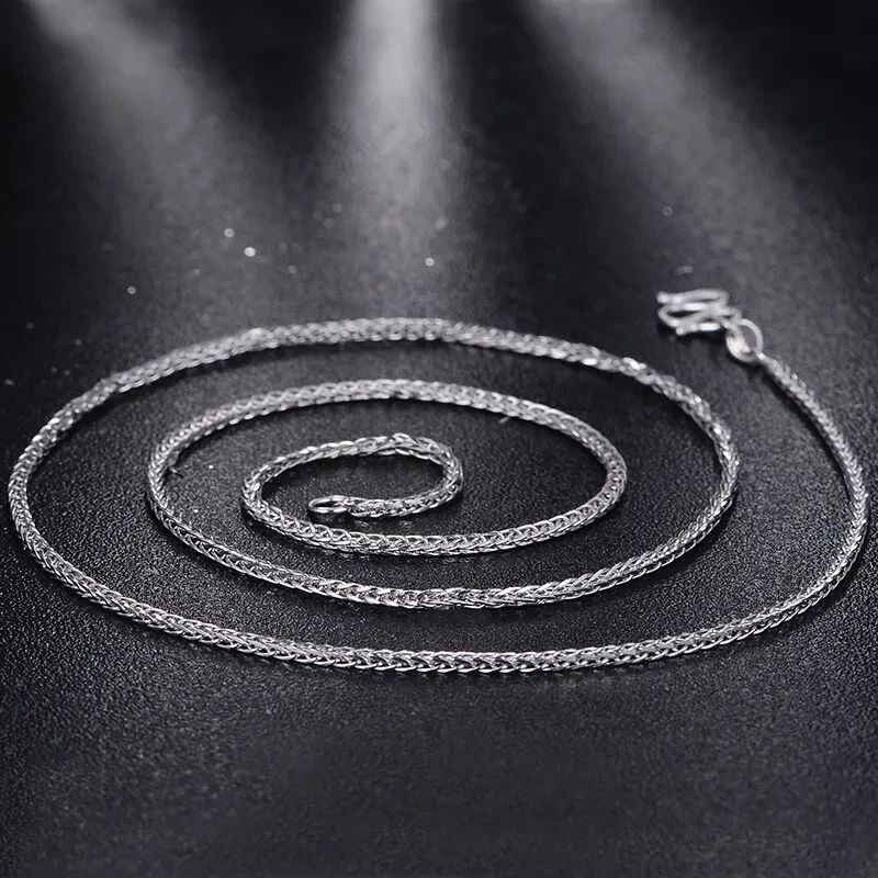 PT950 чистой платины 950 цепочка 1,2 мм-3,5 мм Lucky пшеницы ссылка ожерелье 16-24 дюйма - Изображение 4 из 4