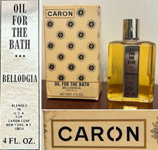 New in Box Vintage Caron BELLODGIA Scented Bath Oil Large 4 oz/120mL Size France