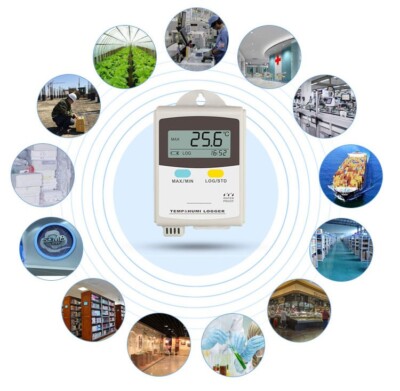 Temperature & Humidity Data Recorder Wall Mounted Built-in Probe Range -20~+70 