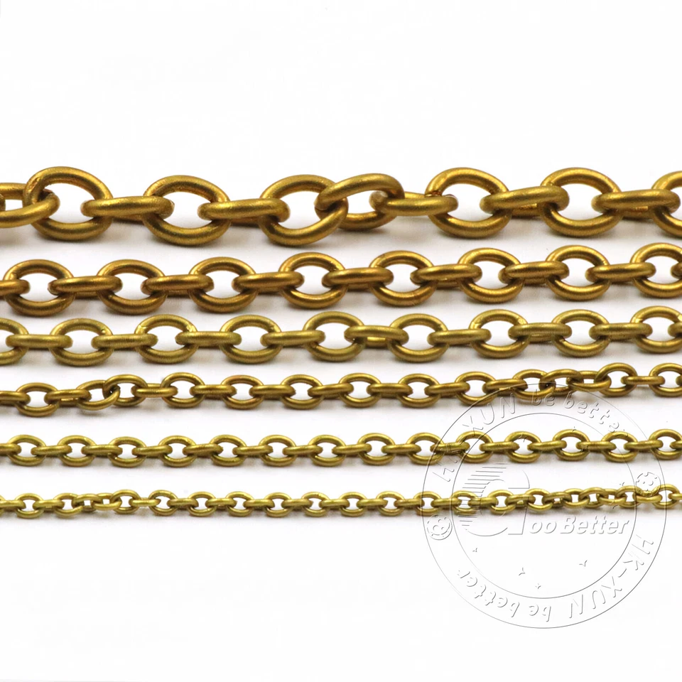 Metallkette aus Messing 1mm-4mm Ankerkette feine Kette Meterware Gliederkette - Bild 4 von 4