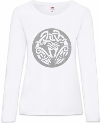 Celtic Birds Damen Langarm T-Shirt Celts Celtic Vögel Vogel Bird Tattoo Tribal