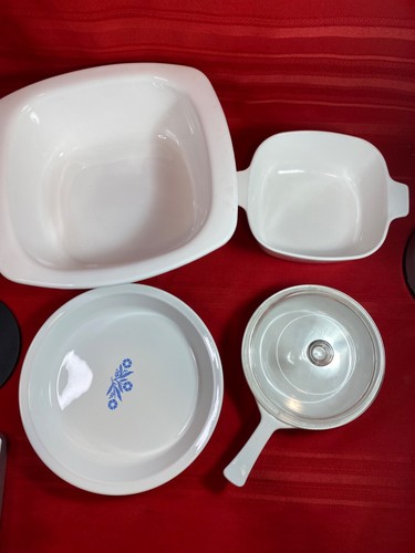 4 Vtg Corning Ware Blue Cornflower 4 Qt. Dutch Oven, 1.5 Qt., 1 Pint,& Pie Plate - Picture 18 of 22