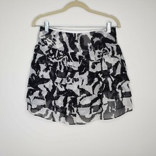 Express Design Studio Black White Tiered Ruffle Skirt Size 2