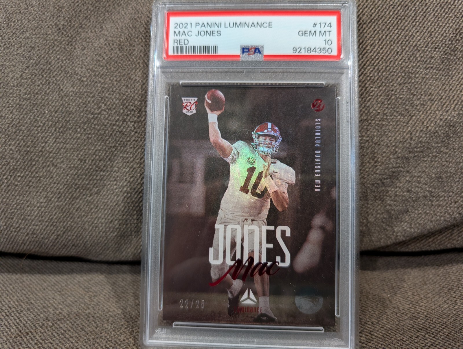 Mac Jones Panini Luminance #174 Red