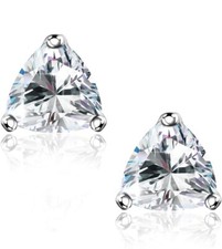 925 Sterling Silver Triangle Cut Stud Earrings for Adults and Children