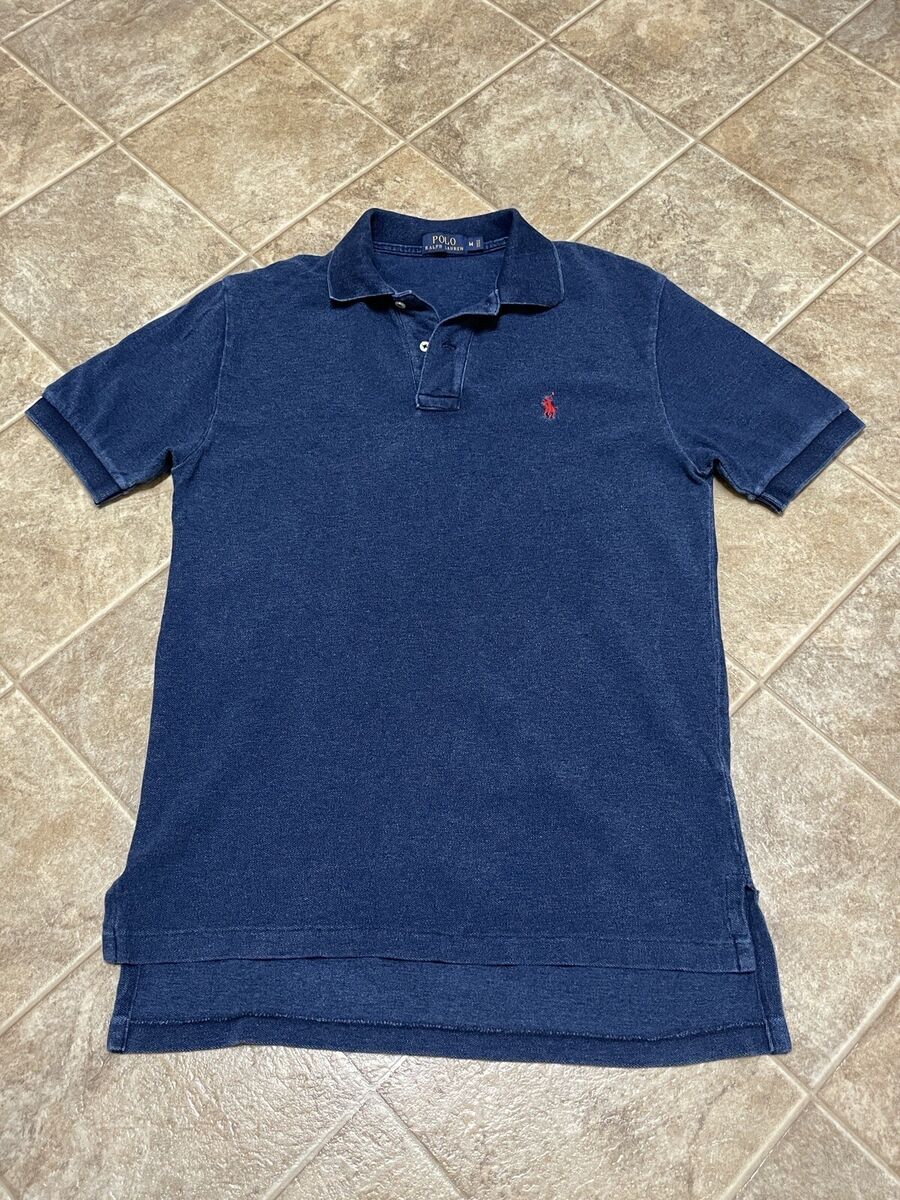 POLO Ralph Lauren Polo Men's Medium Washed Blue Distressed POLO Ralph Lauren Polo Men's Medium Washed Blue Distressed