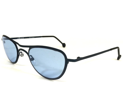 Vintage la Eyeworks Sunglasses SLAM 554 Blue Round Frames with Blue Lenses
