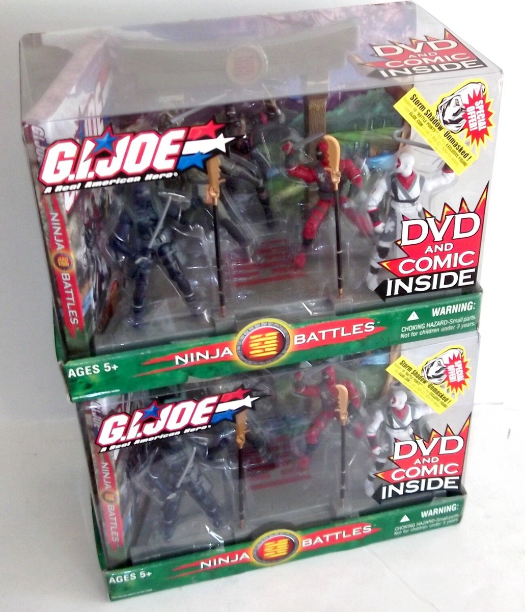 ✰ 2004 gi joe ninja battles 5 pack figure dvd comic CASE FRESH