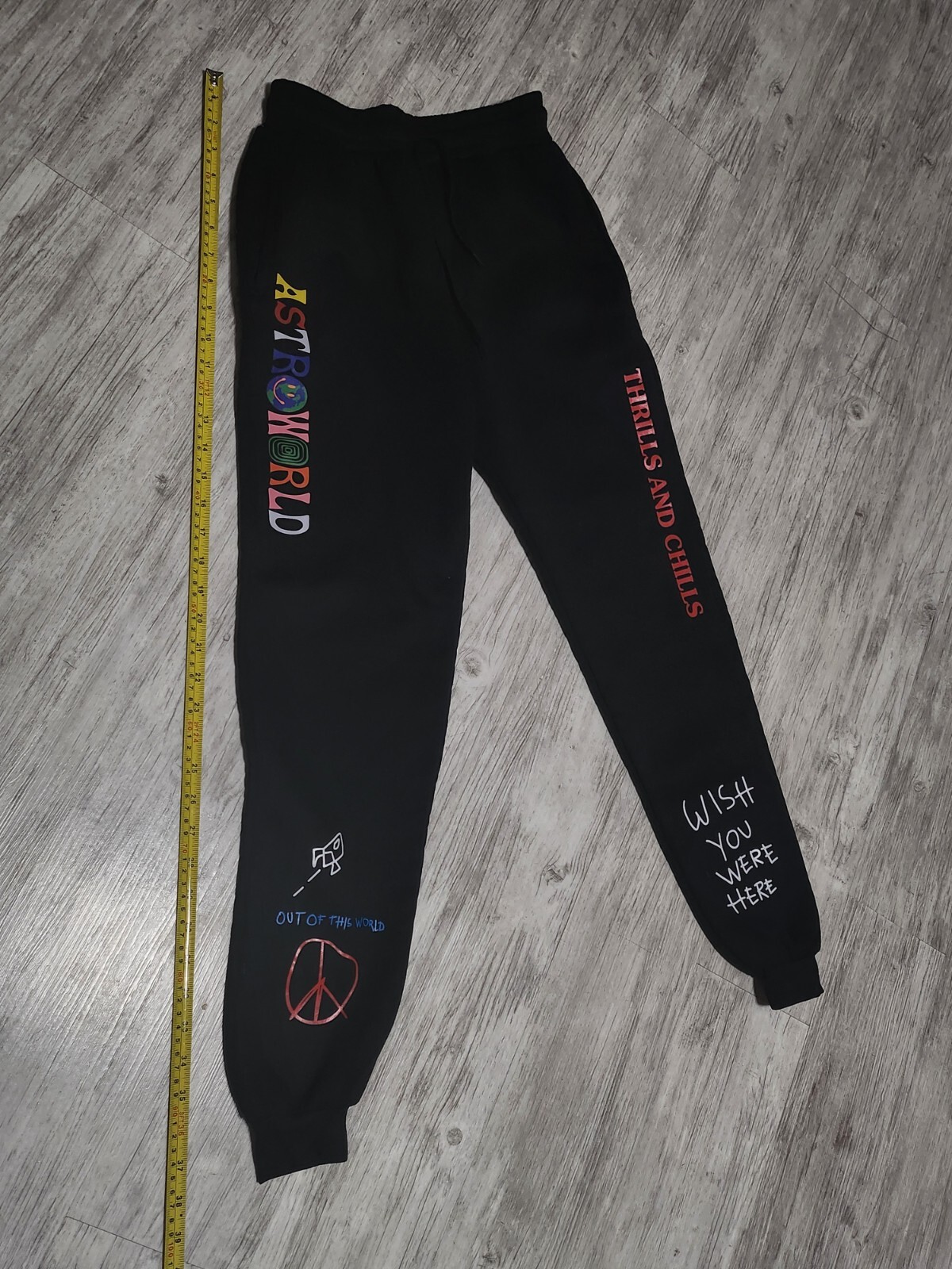 Travis Scott Astroworld "Wish You Were Here" Thrills and Chills Joggers Size S image 6