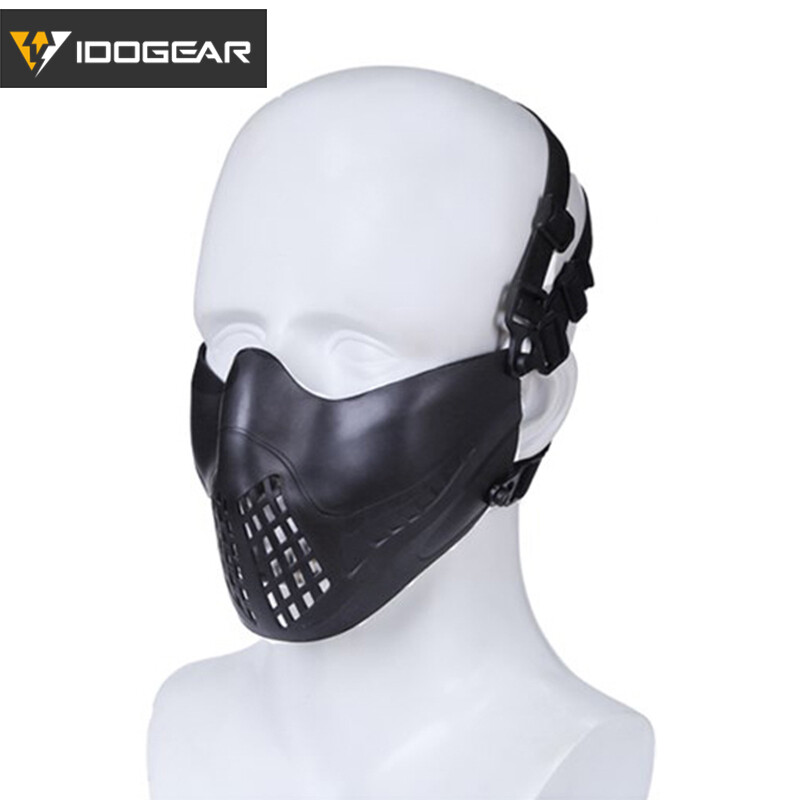 Set Masque Et Lunettes Tactique IDOGEAR – Demi-masque Fask + Goggles, Pour Rail Casque
