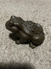 Antique Quality 4&rdquo; Cast Bronze Realistic Figure of Frog or Toad Signed Pary M ?