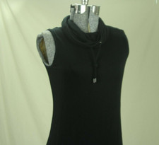 Chaps Sleeveless Jersey Cowl Neck Dress Size XS Black Stretch