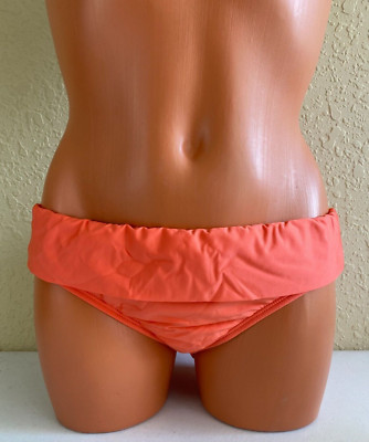 Splendid Womens Stitch Banded Pant Bikini Bottom Coral Size Medium