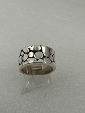 Sterling Silver .925 10mm Wide Dot Band Ring Size 7
