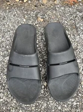 OOFOS OOahh sport flex Recovery Comfort Sandals Slides Black Women's 16 Men's 14