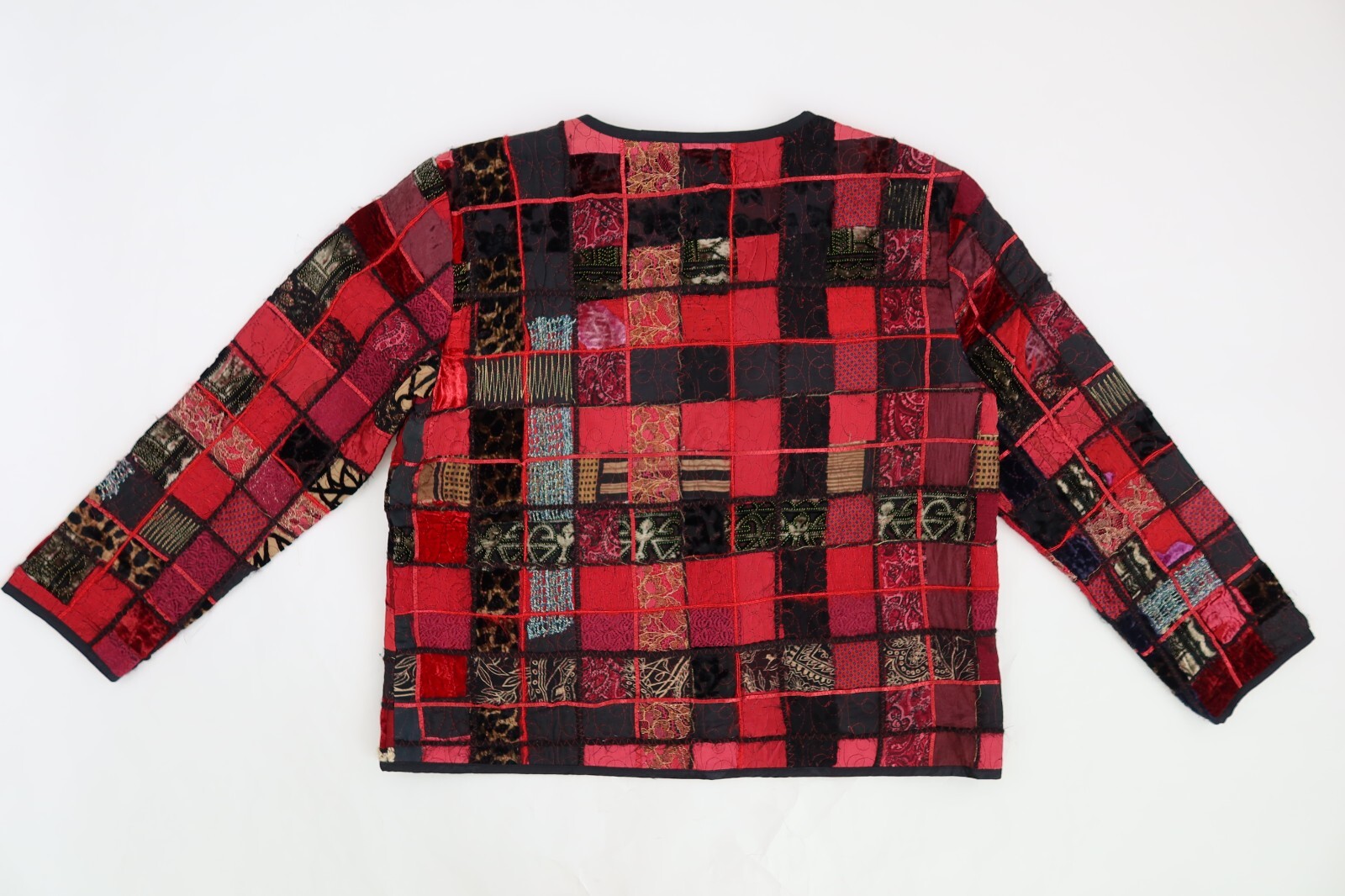 как выглядит Chico s Design Interlude Silk Lined Jacket Multi Size 2 Large / 12 фото