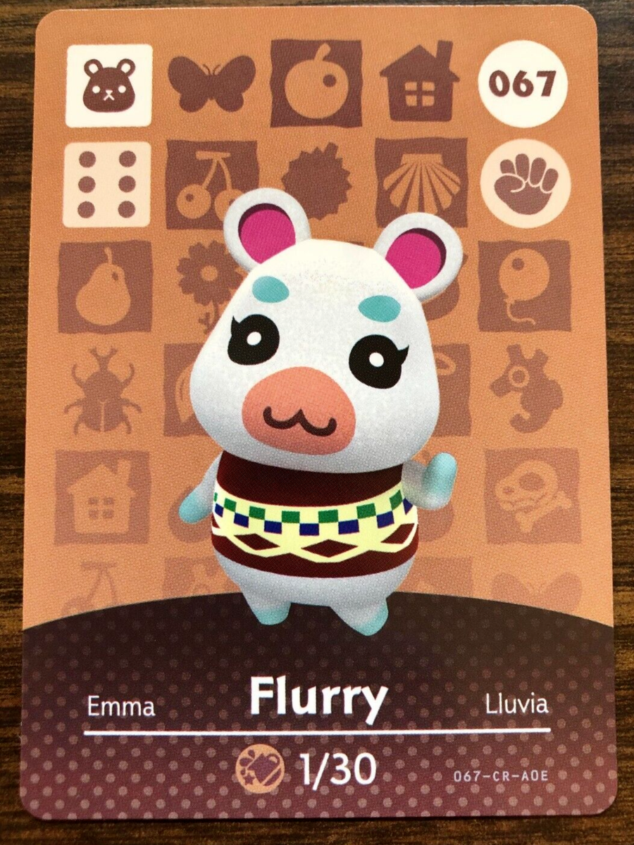 067 Flurry Animal Crossing Amiibo Card AUTHENTIC Series 1 Never
