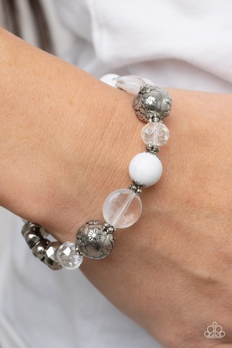 Paparazzi-Jewelry, Pretty Persuasion Purple, White-Bracelets - Picture 2 of 6