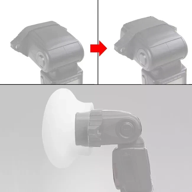 Difusor de esfera modificador de flash magnético para YongNuo Speedlite Canon Nikon Foto 2 de 4