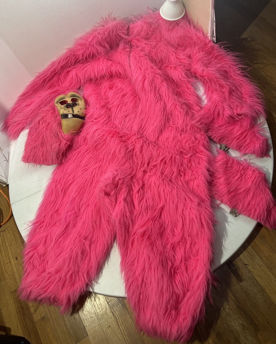 Pink Gorilla Costume Adult Medium Mascot Halloween w/ Mask