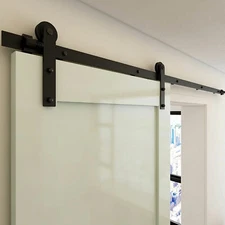 5/6.6/8FT Sliding Barn Door Hardware Track Kit Modern Closet Hang Style Rail