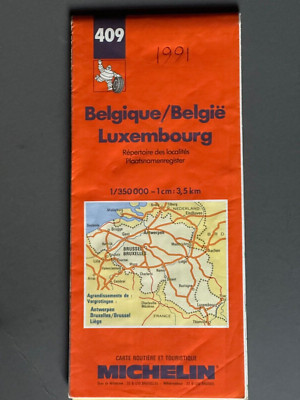 Michelin Map, 409, Belgium, Luxembourg, 1991