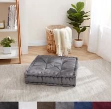 Sweet Home Collection 20" x 20" Polyester Tufted Square Yoga Floor Pillow