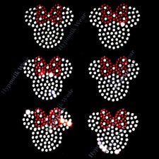 Rhinestone Transfer 6pcs Minnie Mouse Bow Siz...