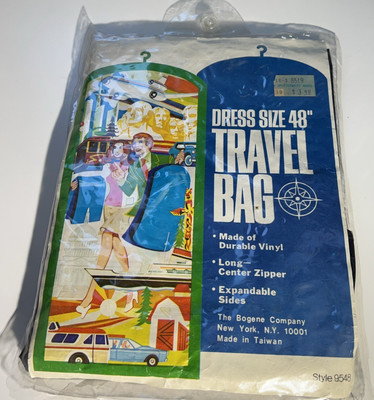 Vtg Travel Bag Dress Size 48'' Vinyl Expandable Zipper Style 9548 Bogene Co
