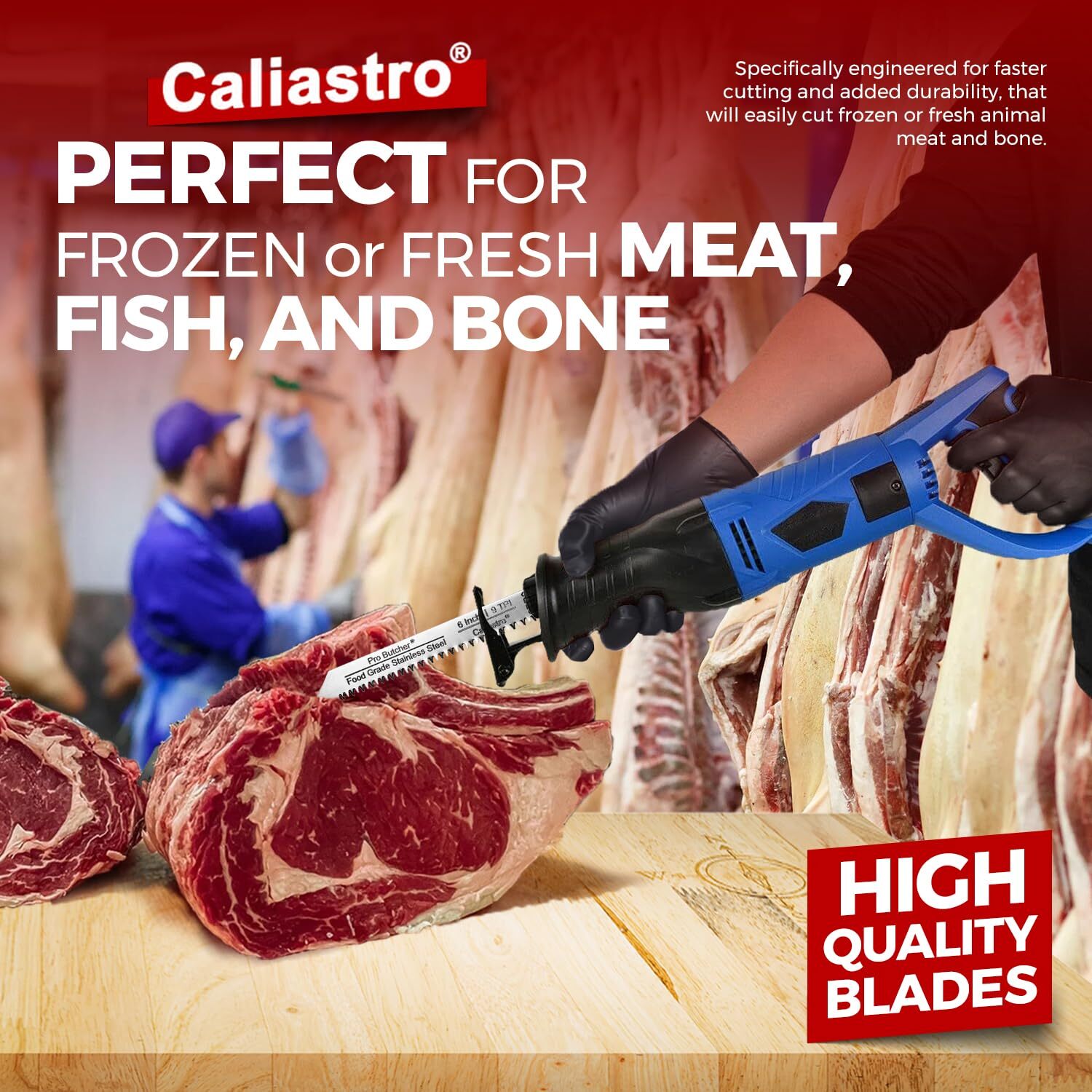 Caliastro 6-Inch Stainless Steel Frozen Meat Bone Cutting Saw Blades for Reci...