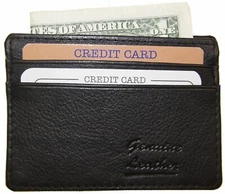 Men's Genuine Leather Front Pocket Slim Thin ID Credit Card Money Holder Wallet