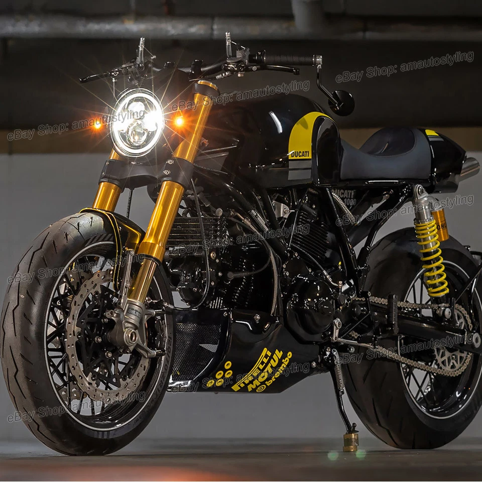 75W 7" Halo Ring Headlight Cafe Racer Rebuild Custom for Honda Yamaha Kawasaki Foto 2 de 4