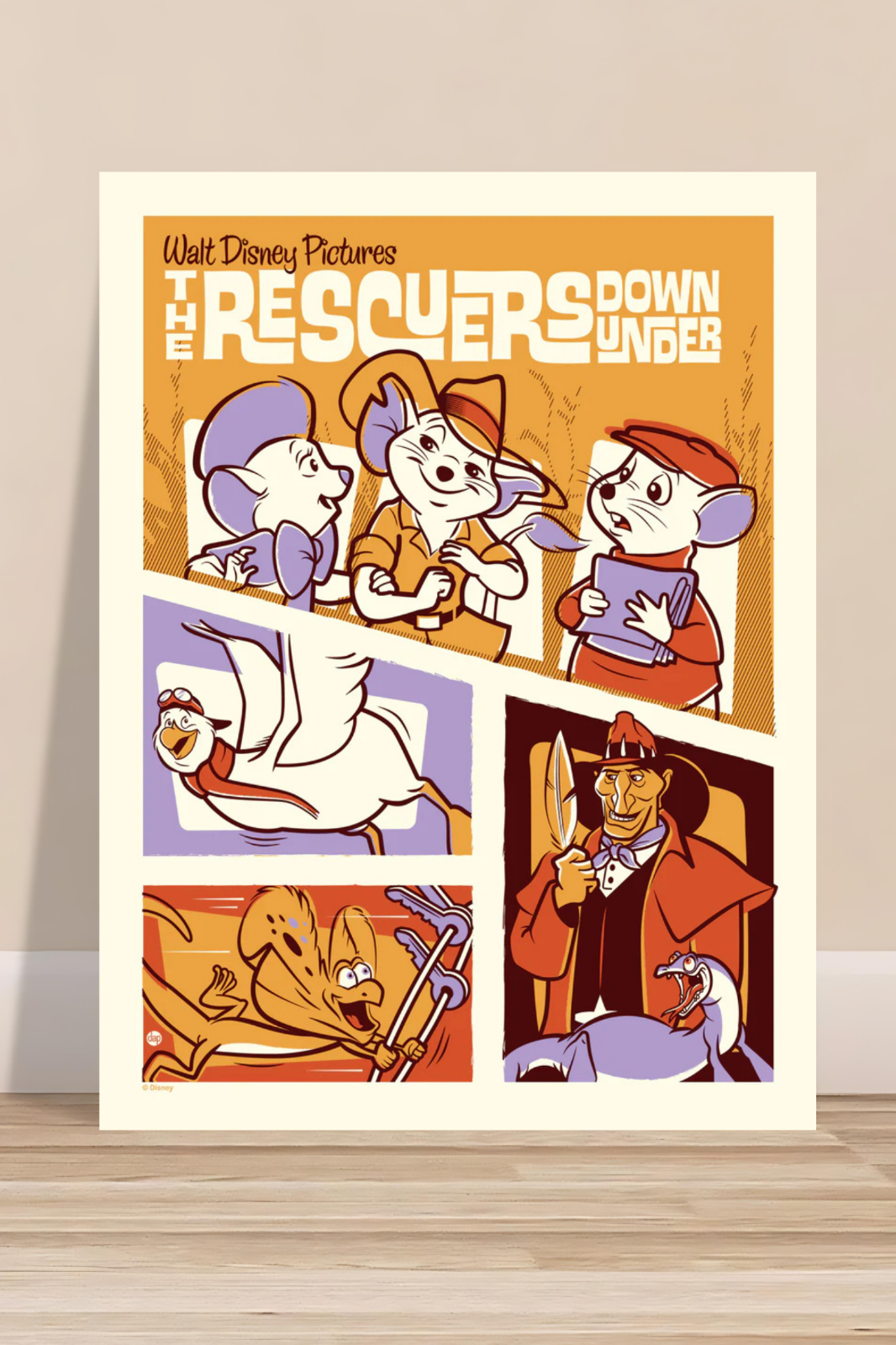 The Rescuers 25 Perillo 16x24 Walt Disney Vintage Movie Poster  