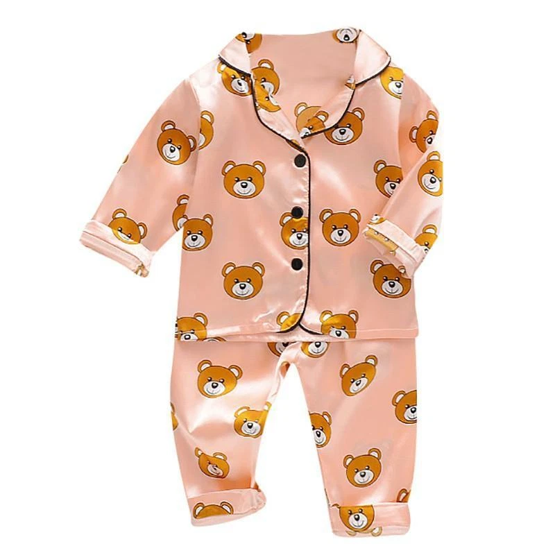 Conjunto De Pijamas De Sat n De Seda Para Ni as Ni os Ropa De