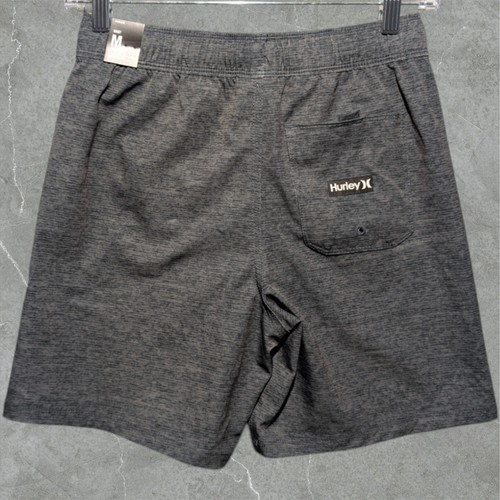 Hurley Logo 6.25" Inseam Boys' Medium Shadow Black Back Pocket Swim Trunks - Picture 2 of 2