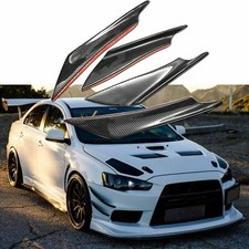 4pcs Carbon Fiber Car Bumper Fin Canard Splitter Diffuser Valence Spoiler Lip C