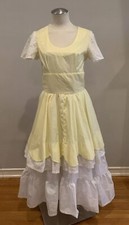 Vintage Yellow Square Dance Dress W White Petticoat Costume Undercover Sz 7