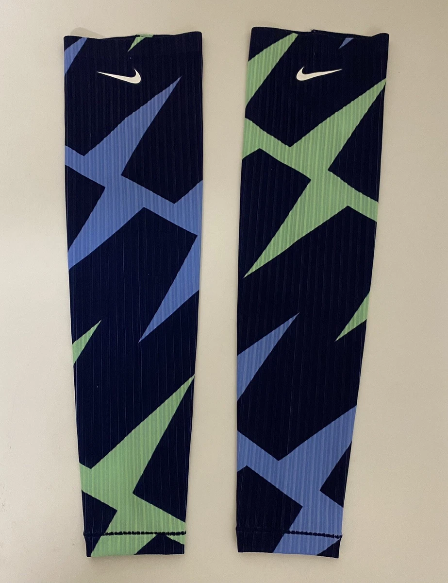 Nike Pro Elite Running Arm Sleeves Sz Large Blue Green Made In USA