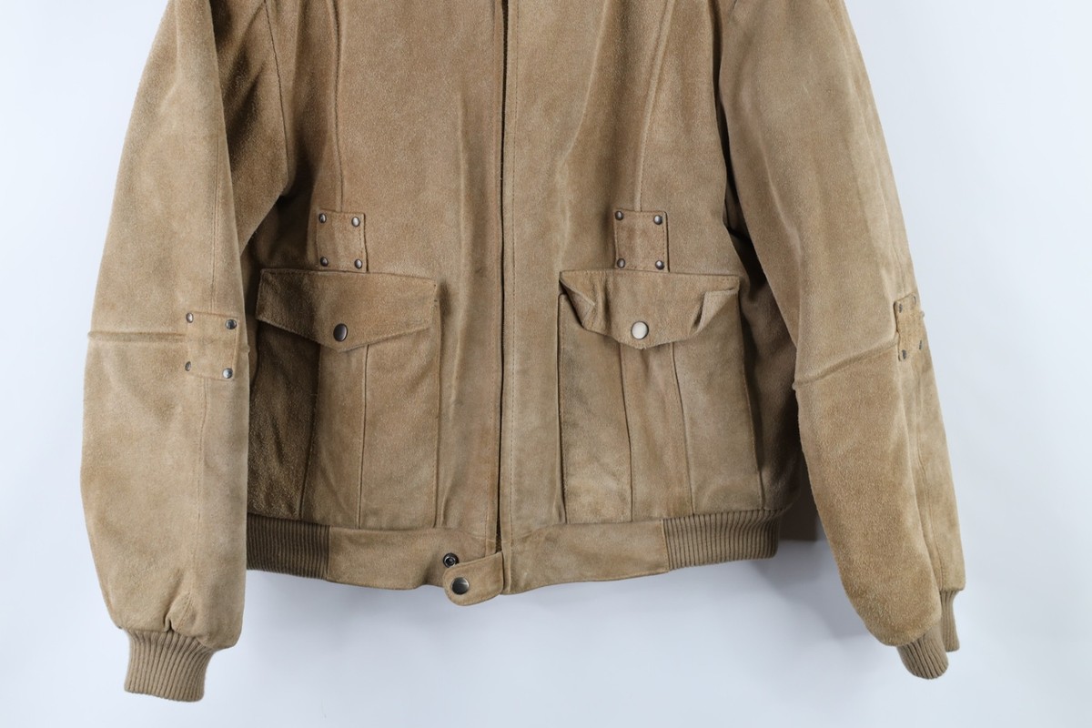 Vtg 90s Streetwear Mens 44 Distressed Fleece Lined Suede Vtg 90s Streetwear Mens 44 Distressed Fleece Lined Suede