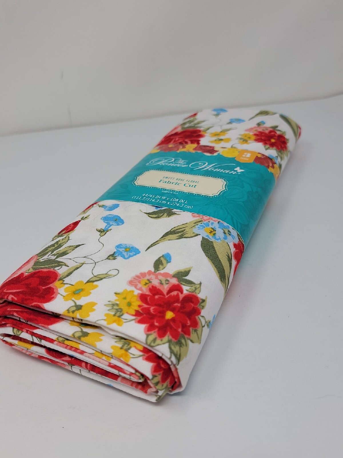Pioneer Woman Sweet Rose Floral Fabric Cut 3 Yards 100 Cotton 44" W x