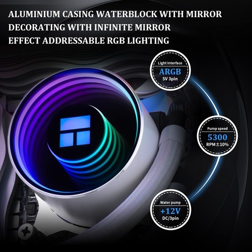 360 White ARGB Water Cooling CPU Cooler with 3 Fans – Elegant and Efficient - Picture 4 of 8