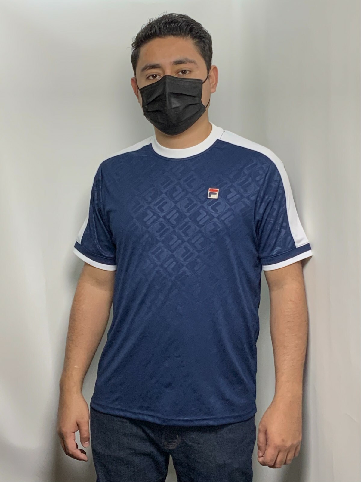 T shirt uomo Fila Navy bianca manica corta