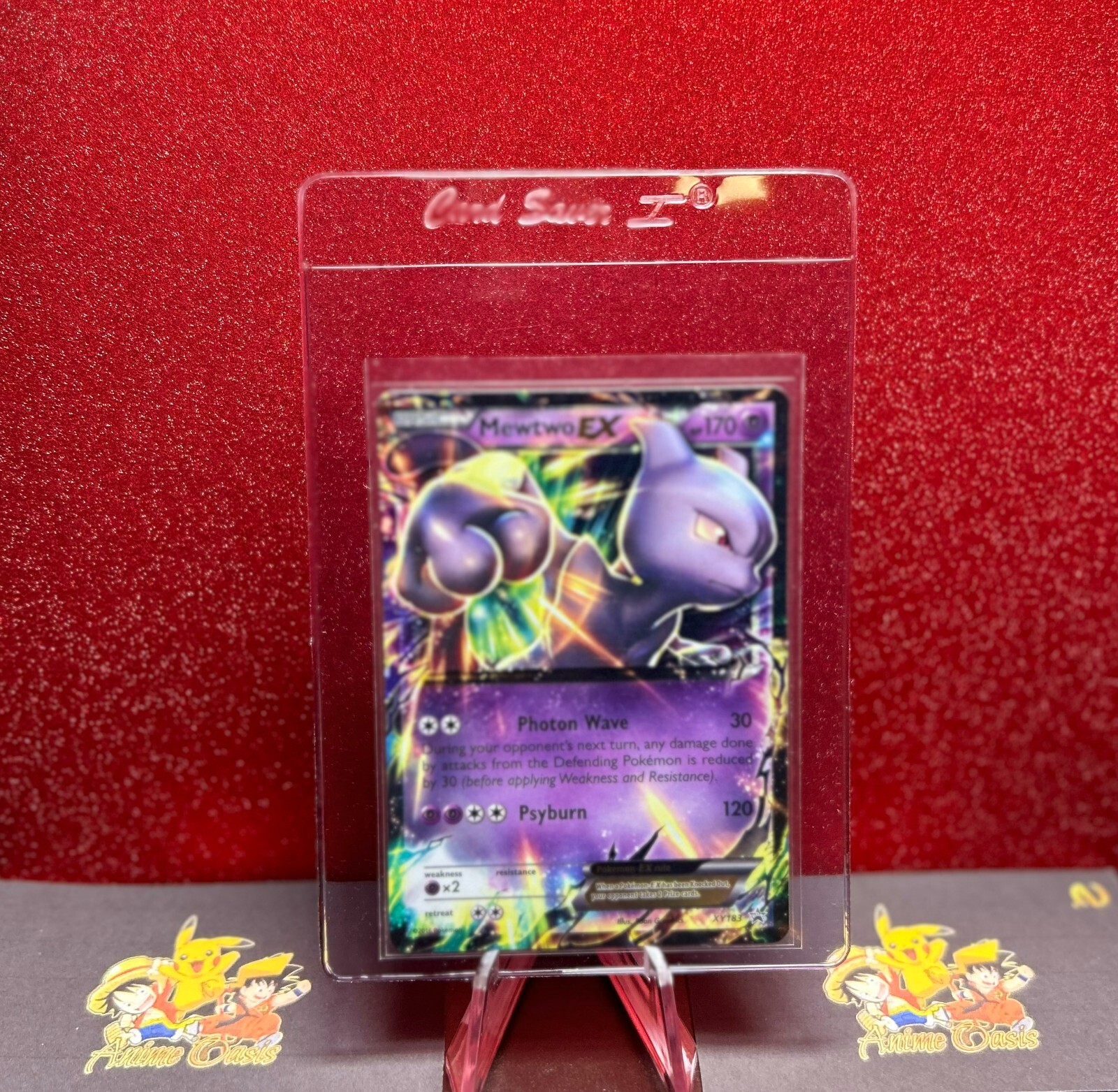 Mewtwo EX XY183 HP Damaged Black Star Promo Holo Pokemon Card Near Mint