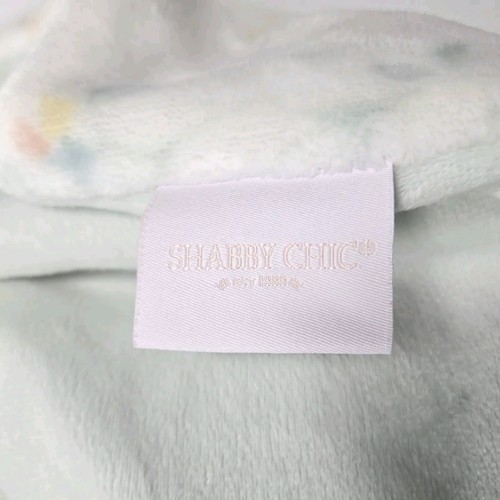 Shabby Chic Velour Plush Reversible Baby Blanket Floral Green Soft Cozy Country - Picture 4 of 4