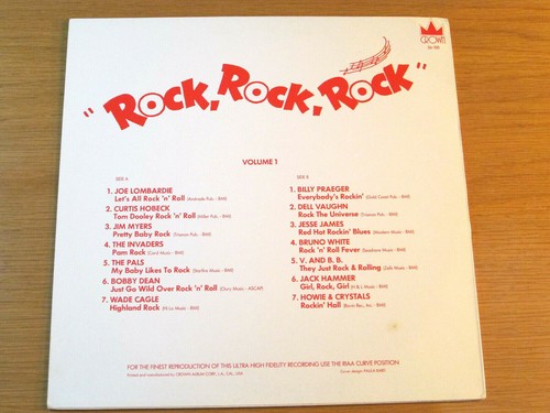 ROCK & ROLL COMPILATION LP - VARIOUS ARTISTS - CROWN 56-100 - "ROCK, ROCK, ROCK" - Picture 2 of 2