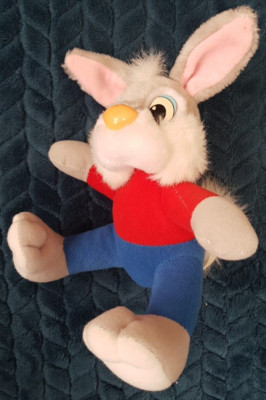 Vintage Disneyland Br'er Brier Hase Stofftier Plüschtier Spash Mountain rot blau 6 Zoll