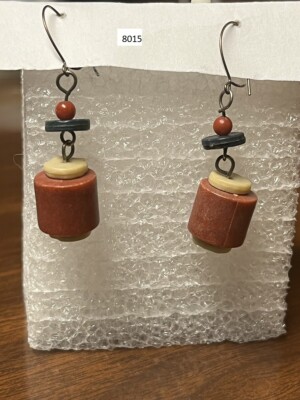 VINTAGE EARRINGS 1 1/4'' X 1/2'' SPOOL OF THREAD BENT WIRE TO ATTACH 8015