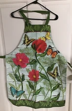 Kay Dee Designs Floral Butterfly Design Full Apron by J Brinley
