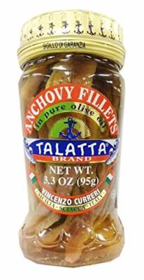 Talatta Anchovy Fillets In Olive Oil No Hydrogenated Fat or High Fructose 3.3 oz